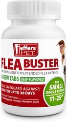 Jeffers Flea Buster Beef Flavor Chewable Tablets for Dogs, 11 to 25 lbs, 6 count