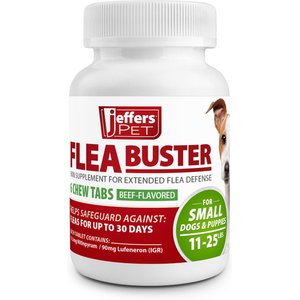 Jeffers Flea Buster Beef Flavor Chewable Tablets for Dogs, 11 to 25 lbs, 6 count