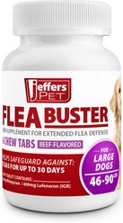 Jeffers Flea Buster Beef Flavor Chewable Tablets for Dogs, 46 to 90 lbs, 6 count