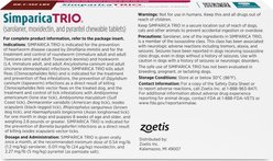 Simparica Trio Chewable Tablet for Dogs, 88.1-132.0 lbs, (Brown Box), 6 Chewable Tablets (6-mos. supply) slide 2 of 9