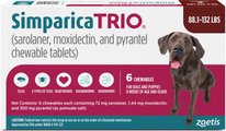 Simparica Trio Chewable Tablet for Dogs, 88.1-132.0 lbs, (Brown Box), 6 Chewable Tablets (6-mos. supply)