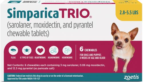 SIMPARICA TRIO Chewable Tablet for Dogs, lbs, (Gold Box