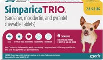Simparica Trio Chewable Tablet for Dogs, 2.8-5.5 lbs, (Gold Box), 6 Chewable Tablets (6-mos. supply)