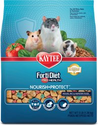 Kaytee Forti-Diet Pro Health Nourish+Protect Mouse, Rat & Hamster Food, 3-lb bag