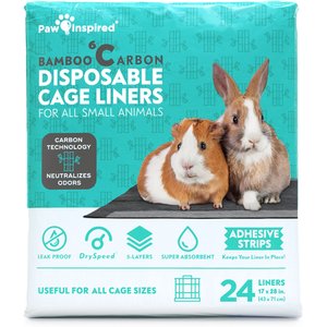 Paw Inspired Bamboo Disposable Small Pet Liner Pee Pads, 28 x 17-in - 24 pack