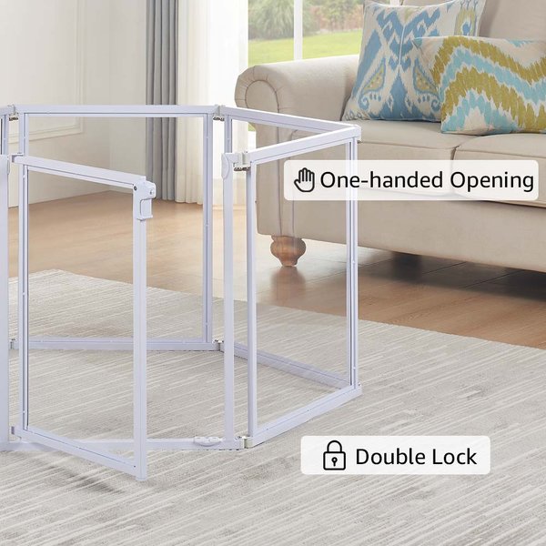 Show full view: Unipaws Clear Dog Gate & Playpen, White, 24-in, 8-panel slide 5 of 7
