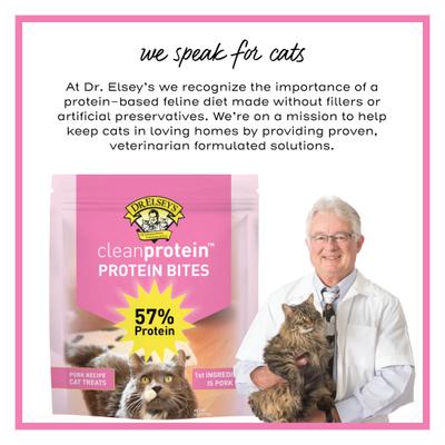 Show full view: Dr. Elsey's cleanprotein Protein Bites Pork Crunchy Cat Treats, 6-oz bag slide 7 of 8