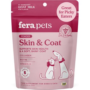Fera Pets Skin & Coat Goat Milk Topper for Dogs & Cats, 6.34-oz pouch