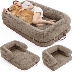 Lesure Foldable Human Size Dog Bed, Camel, XX-Large