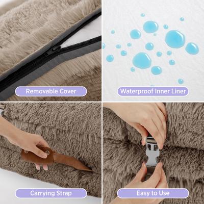 Show full view: Lesure Foldable Human Size Dog Bed, Camel, XX-Large slide 5 of 9