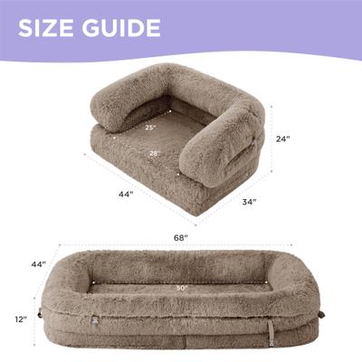 Show full view: Lesure Foldable Human Size Dog Bed, Camel, XX-Large slide 6 of 9