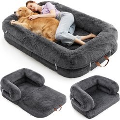 Lesure Foldable Human Size Dog Bed, Dark Grey, XX-Large