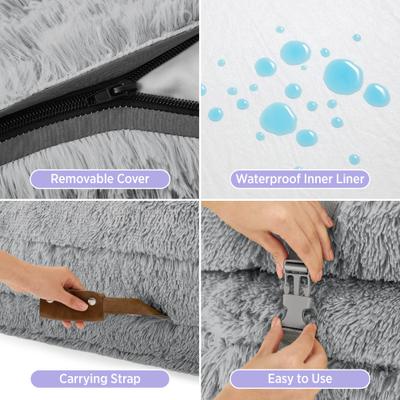 Show full view: Lesure Foldable Human Size Dog Bed, Light Grey, XX-Large slide 5 of 9