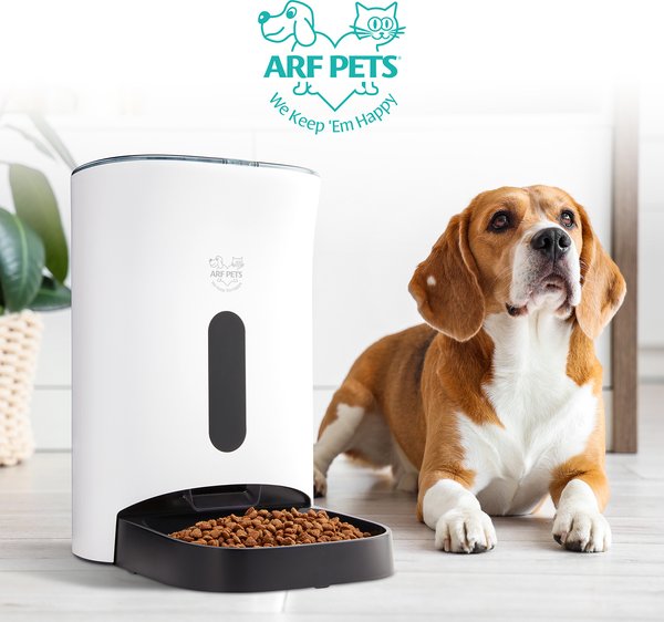 Arf Pets Automatic Dog & Cat Feeder, White, 18-cup