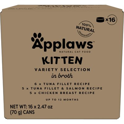 Applaws Applaws Limited Ingredient Kitten Variety Pack in Broth Wet Cat Food, 2.47-oz, case of 16