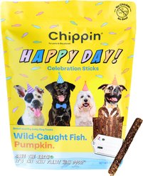Chippin Birthday Celebration Adult Fish & Pumpkin Grain-Free Soft Jerky Dog Treats, 5-oz bag