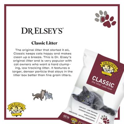 Show full view: Dr. Elsey's Classic Unscented Clumping Clay Cat Litter, 40-lb bag slide 4 of 13