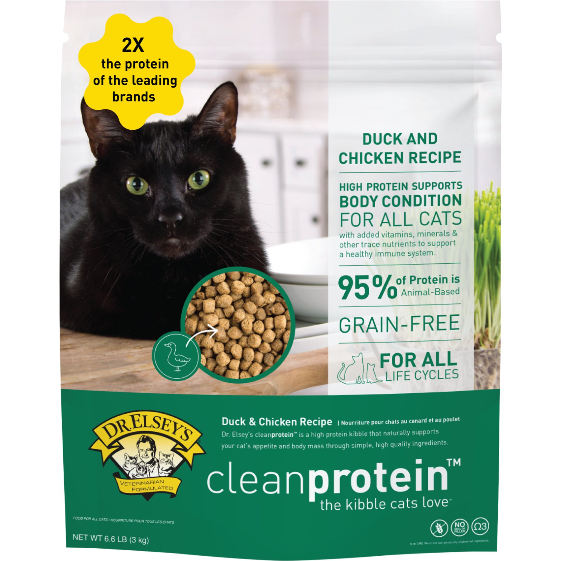 Dr. Elsey's cleanprotein Duck Kibble Cat Dry Food, 6.6-lb bag