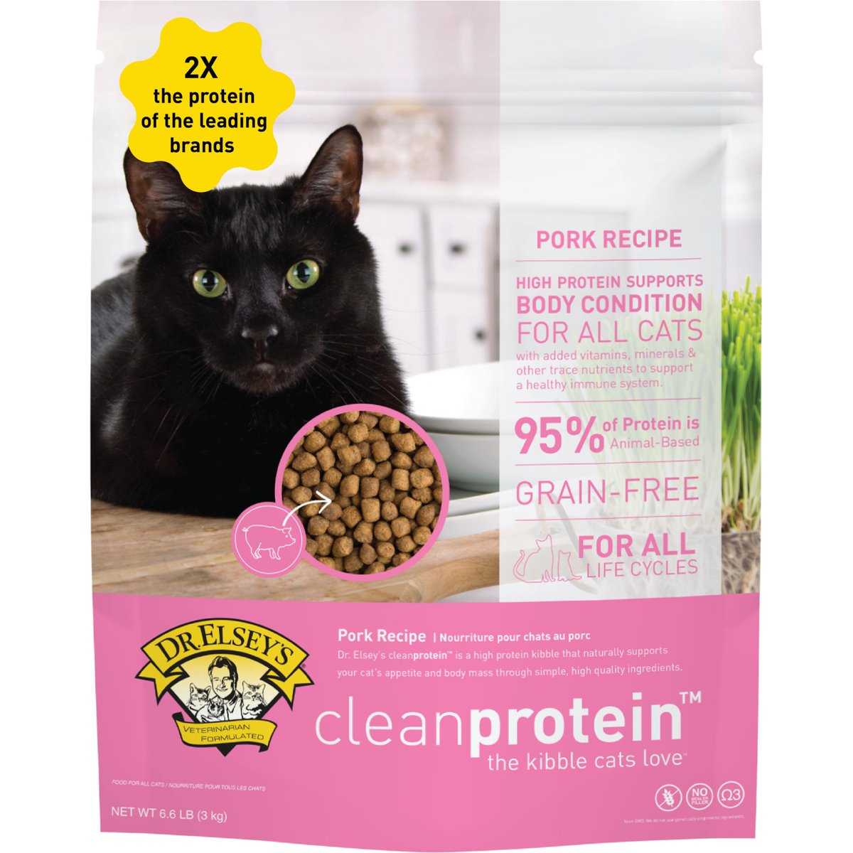 Dr. Elsey's cleanprotein Pork Kibble Cat Dry Food, 6.6-lb bag
