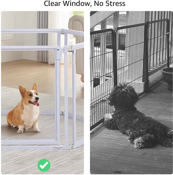 Show full view: Unipaws Clear Dog Gate & Playpen, White, 24-in, 8-panel slide 6 of 7