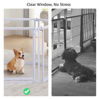 Show full view: Unipaws Clear Dog Gate & Playpen, White, 24-in, 6-panel slide 6 of 7