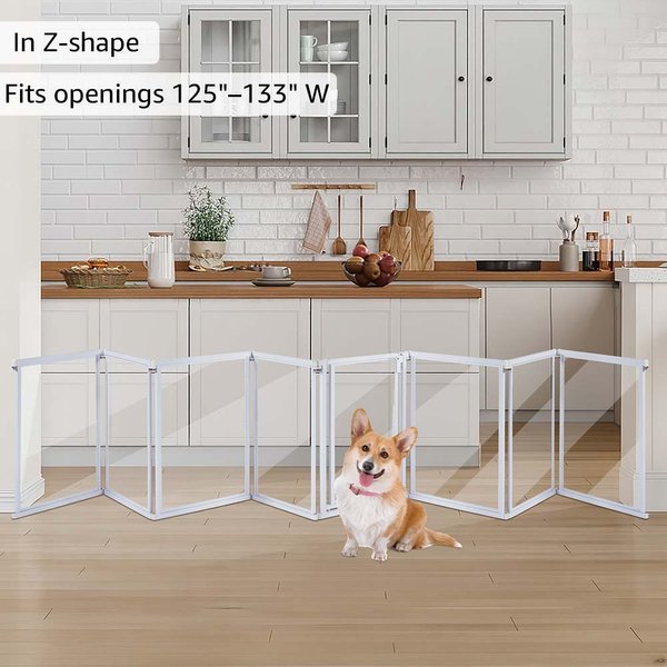 Show full view: Unipaws Clear Dog Gate & Playpen, White, 24-in, 8-panel slide 3 of 7