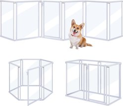 Unipaws Clear Dog Gate & Playpen, White, 24-in, 6-panel slide 1 of 7