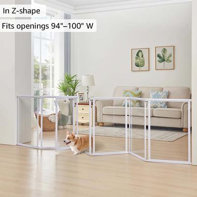 Show full view: Unipaws Clear Dog Gate & Playpen, White, 24-in, 6-panel slide 4 of 7