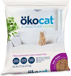 Okocat Mini Pellets Unscented Clumping Wood Cat Litter, 27.5-lb bag