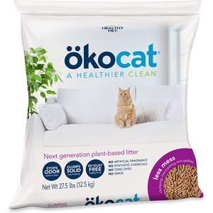 Okocat Mini Pellets Unscented Clumping Wood Cat Litter, 27.5-lb bag