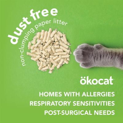 Show full view: Okocat Dust-Free Unscented Non-Clumping Paper Pellet Cat Litter, 8-lb bag slide 4 of 12
