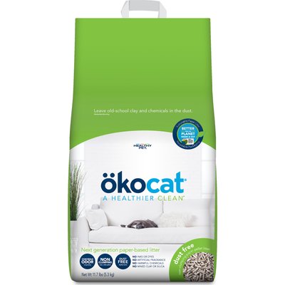 Okocat Okocat Dust-Free Unscented Non-Clumping Paper Pellet Cat Litter, 11.7-lb bag