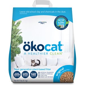 Okocat Original Premium Wood Clumping Cat Litter, 9-lb bag