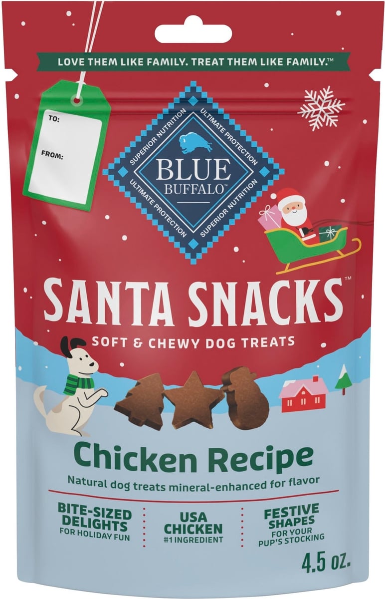 ドッグフード santa BLUE BUFFALO Christmas Santa Snacks Soft & Chewy Dog Treats