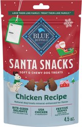 Blue Buffalo Christmas Santa Snacks Soft & Chewy Dog Treats, Natural Holiday Morsels, Tasty Chicken Recipe, 4.5-oz bag slide 1 of 9