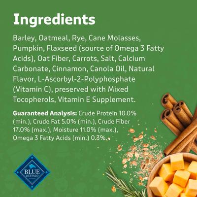 Show full view: Blue Buffalo Christmas Santa Snacks Crunchy Dog Biscuits, Natural Holiday Treats, Baked with Oatmeal & Cinnamon Recipe, 11-oz bag slide 7 of 11