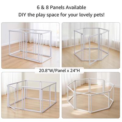 Show full view: Unipaws Clear Dog Gate & Playpen, White, 24-in, 6-panel slide 5 of 7