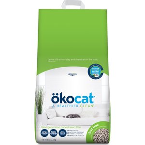 Okocat Dust-Free Unscented Non-Clumping Paper Pellet Cat Litter, 8-lb bag