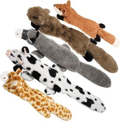 Nocciola Jungle Series Crinkle Squeaky Stuffing-Free Dog Plush Toy Variety Pack, 5 count