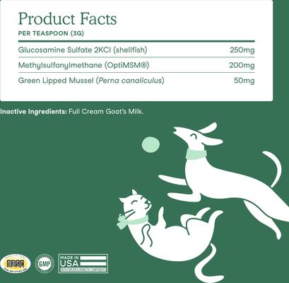 Show full view: Fera Pets Hip & Joint Goat Milk for Dogs & Cats, 6.34-oz pouch slide 7 of 9