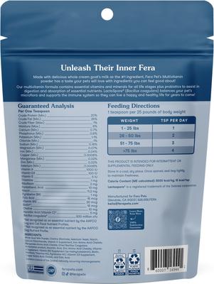 Show full view: Fera Pets Multivitamin Goat Milk Topper for Dogs & Cats, 6.34-oz pouch slide 8 of 9