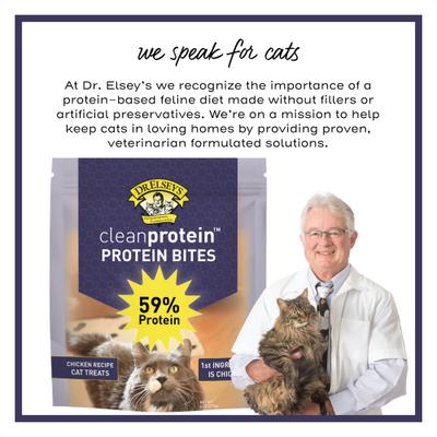Show full view: Dr. Elsey's cleanprotein Protein Bites Chicken Crunchy Cat Treats, 6-oz bag slide 7 of 9