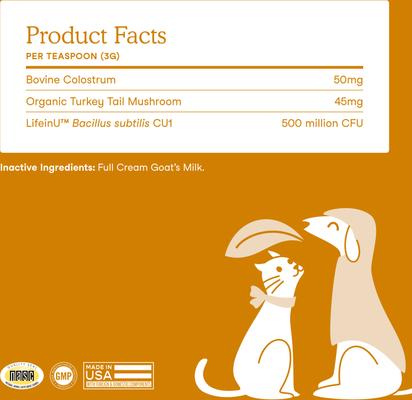 Show full view: Fera Pets Immune Goat Milk Powder Supplement for Dogs & Cats, 6.34-oz pouch slide 7 of 9