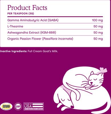 Show full view: Fera Pets Calm Goat Milk Powder Supplement for Dogs & Cats, 6.34-oz pouch slide 7 of 9
