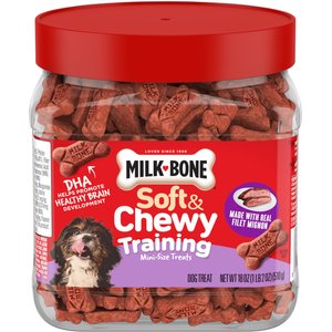 Milk-Bone Filet Mignon Soft & Chewy Dog Training Treats, Mini, 18-oz bag