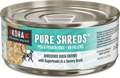 KOHA Pure Shreds Duck Entrée Grain-Free Wet Cat Food, 5.5-oz can, case of 12