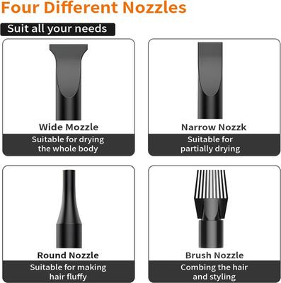 Show full view: PetNF 3.2 HP High Velocity Dog Hair Dryer, Black slide 8 of 9