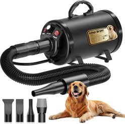PetNF 3.2 HP High Velocity Dog Hair Dryer, Black