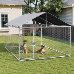 Wooflex Heavy Duty Outdoor Dog Kennel with Roof & Metal Gate, 7.5 x 7.5-ft slide 2 of 8