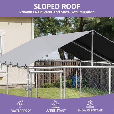 Show full view: Wooflex Heavy Duty Outdoor Dog Kennel with Roof & Metal Gate, 7.5 x 7.5-ft slide 4 of 8